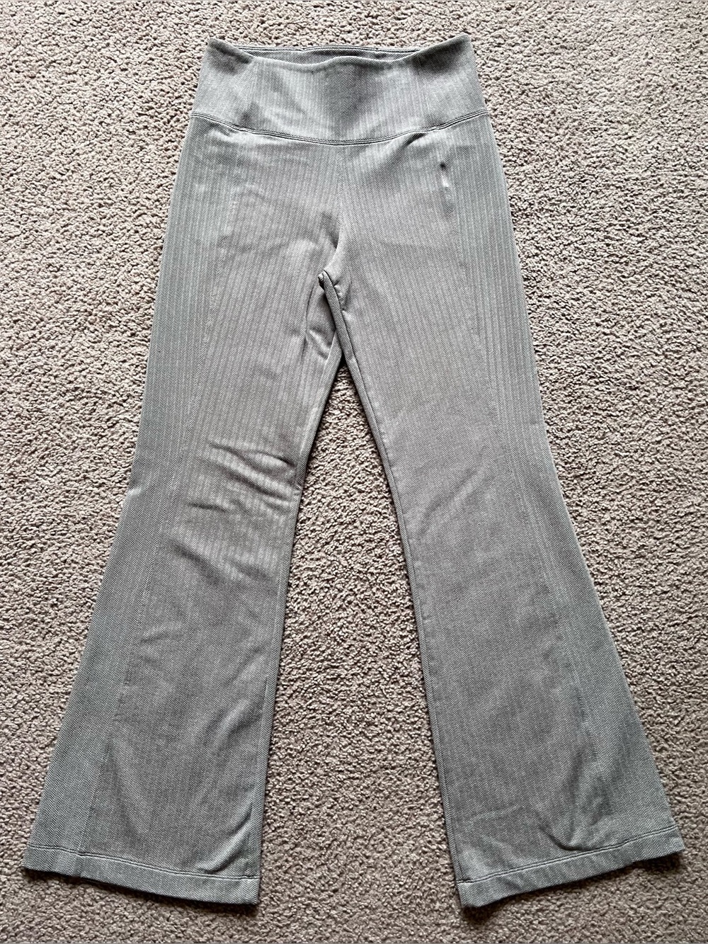 Athleta Delancey Herringbone Flare Pants Gray Brown Petite S Small P 986055